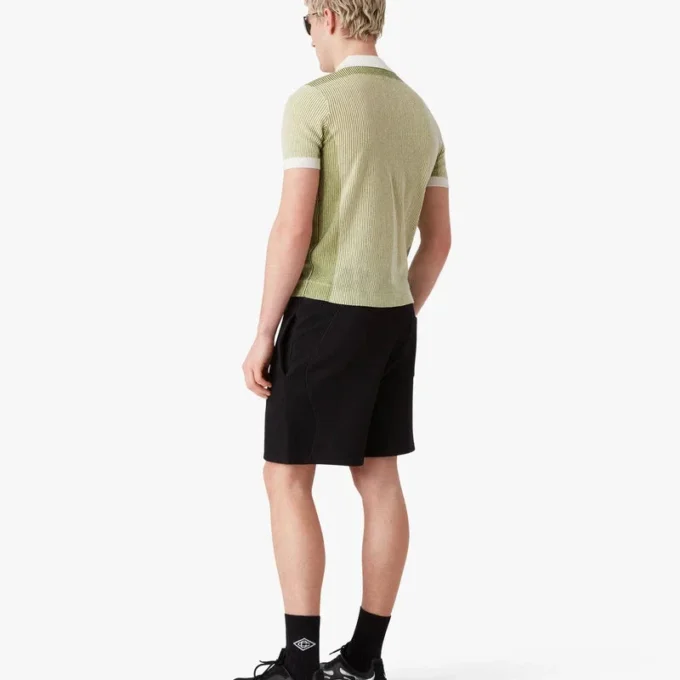 Vertical Stripe Short Sleeve Polo Shirt Vertical Stripe Short Sleeve Polo Shirt