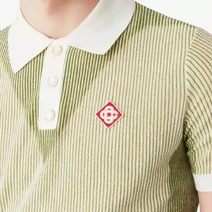 Vertical Stripe Short Sleeve Polo Shirt Vertical Stripe Short Sleeve Polo Shirt