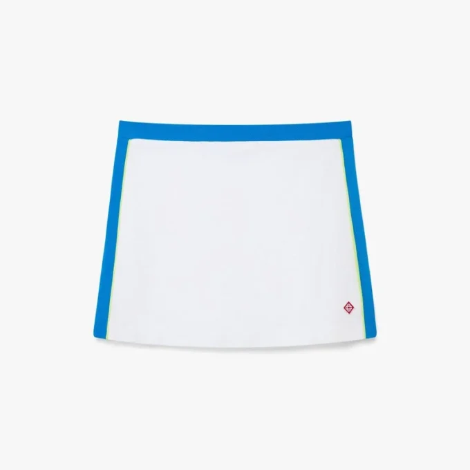 White & Blue Pique Mini Skirt