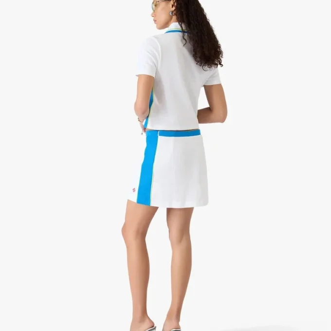 White & Blue Pique Mini Skirt