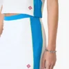 White & Blue Pique Mini Skirt