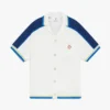 White & Blue Short Sleeve Crochet Shirt White & Blue Short Sleeve Crochet Shirt