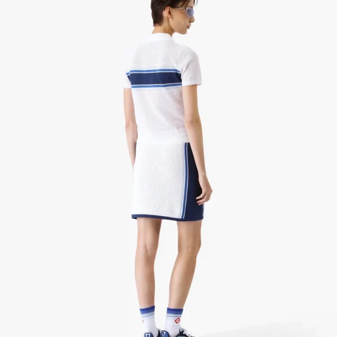 White & Blue Striped Mesh Top White & Blue Striped Mesh Top