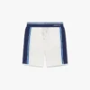 White & Blue Striped Mesh Track Shorts White & Blue Striped Mesh Track Shorts