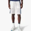 White & Blue Striped Mesh Track Shorts White & Blue Striped Mesh Track Shorts