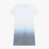 White Gradient Monogram T-Shirt Dress