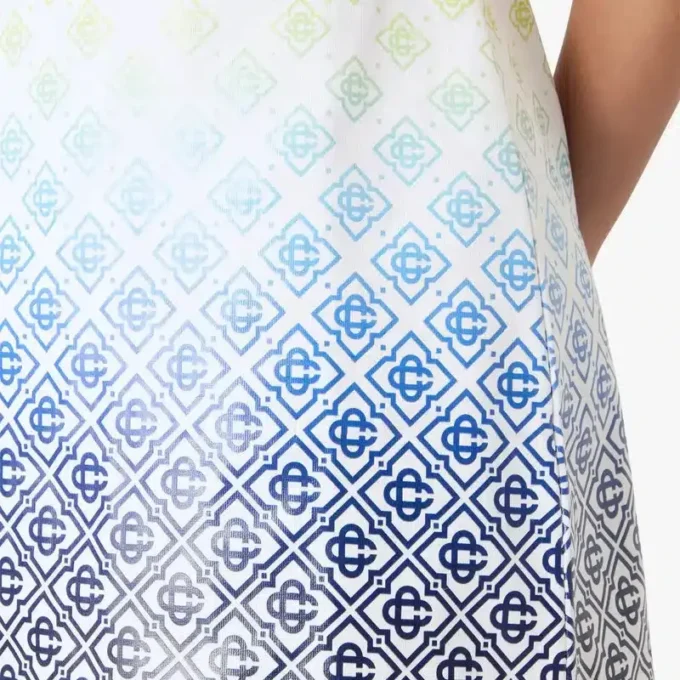 White Gradient Monogram T-Shirt Dress