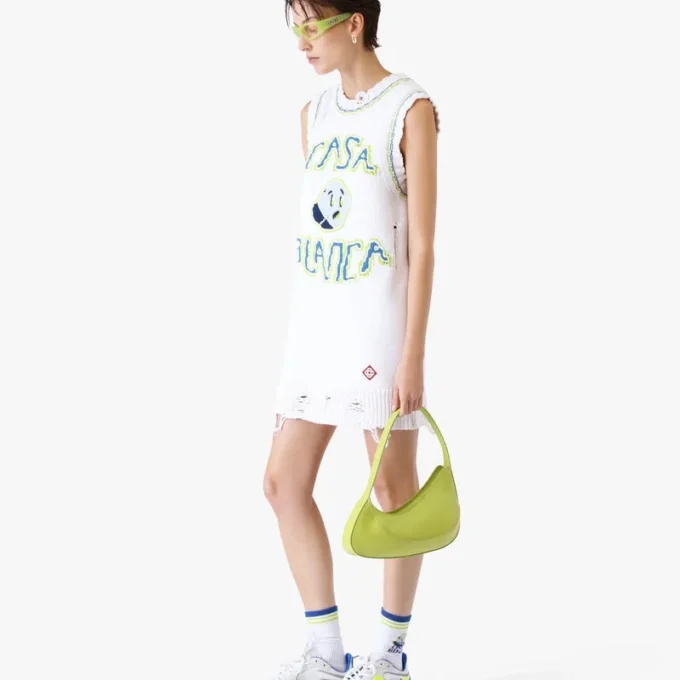 White Handknitted Mini Tank Dress