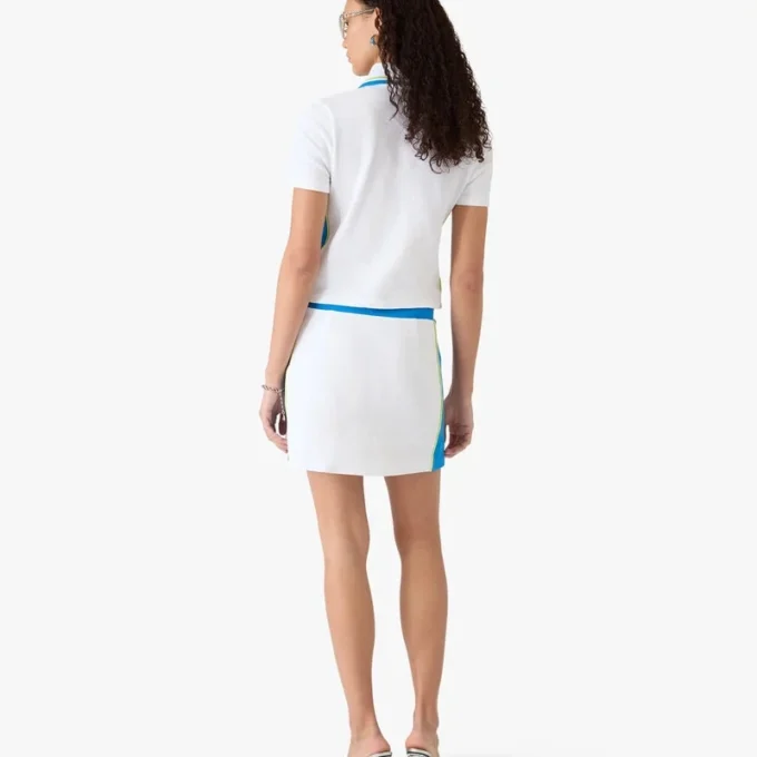 White Pique Cut-Out Polo Shirt White Pique Cut-Out Polo Shirt