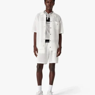 White Short Sleeve Mesh Shirt
