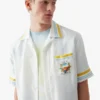 White Tennis Landscape Short Sleeve Silk Shirt White Tennis Landscape Short Sleeve Silk Shirt