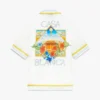White Tennis Landscape Short Sleeve Silk Shirt White Tennis Landscape Short Sleeve Silk Shirt