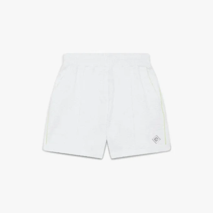 White Towelling Monogram Short