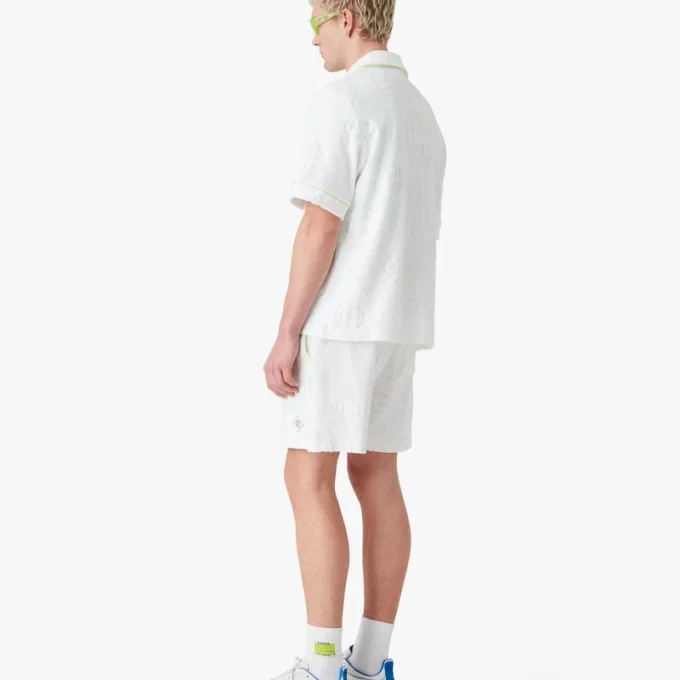 White Towelling Monogram Short