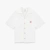 White Towelling Monogram Short Sleeve Shirt