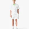 White Towelling Monogram Short Sleeve Shirt