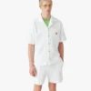 White Towelling Monogram Short Sleeve Shirt