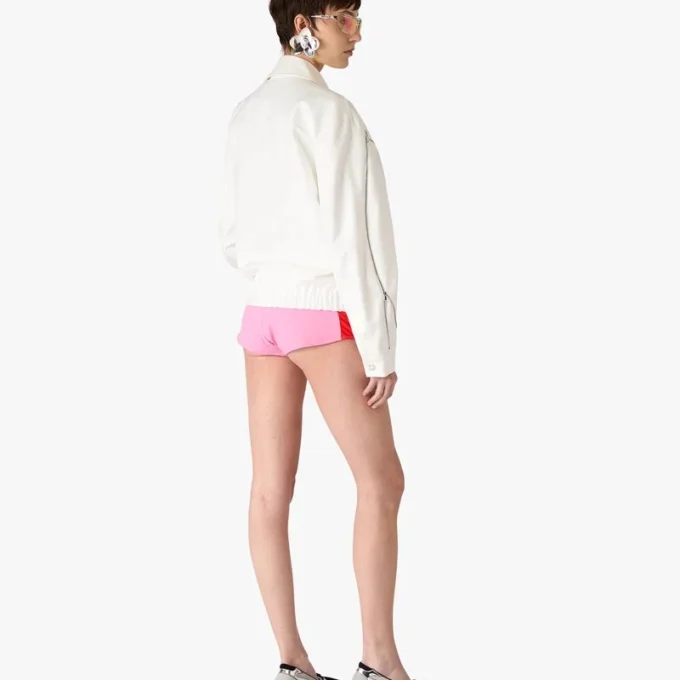 White Zip Cotton Drill Jacket White Zip Cotton Drill Jacket