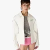 White Zip Cotton Drill Jacket White Zip Cotton Drill Jacket