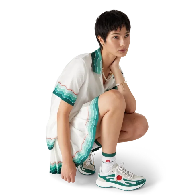 Women’s White & Green Stade Sneaker