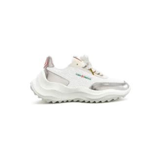 Mens Atlantis White & Chrome Sneaker