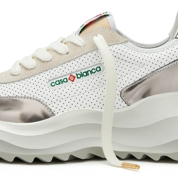 Mens Atlantis White & Chrome Sneaker Mens Atlantis White & Chrome Sneaker