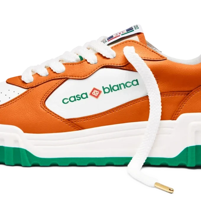 Mens Court Orange & White Sneaker Mens Court Orange & White Sneaker