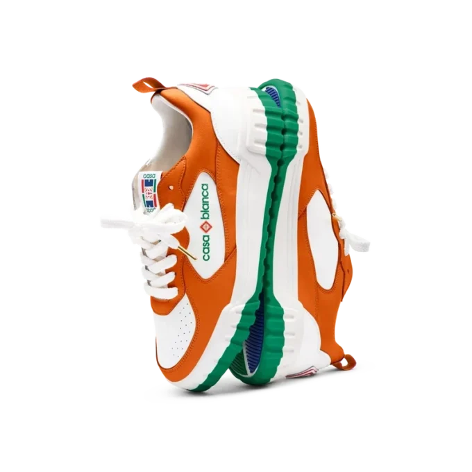 Mens Court Orange & White Sneaker Mens Court Orange & White Sneaker