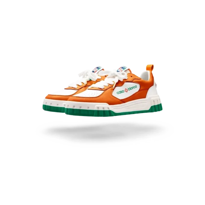 Mens Court Orange & White Sneaker Mens Court Orange & White Sneaker