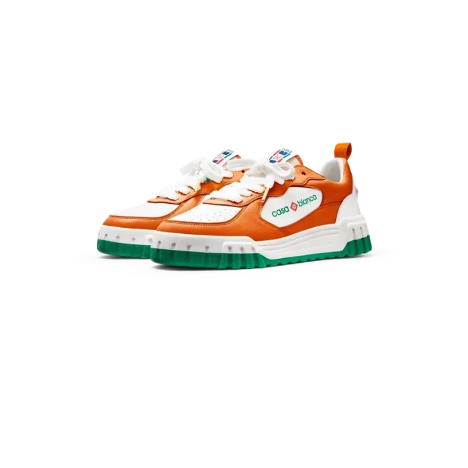 Mens Court Orange & White Sneaker Mens Court Orange & White Sneaker
