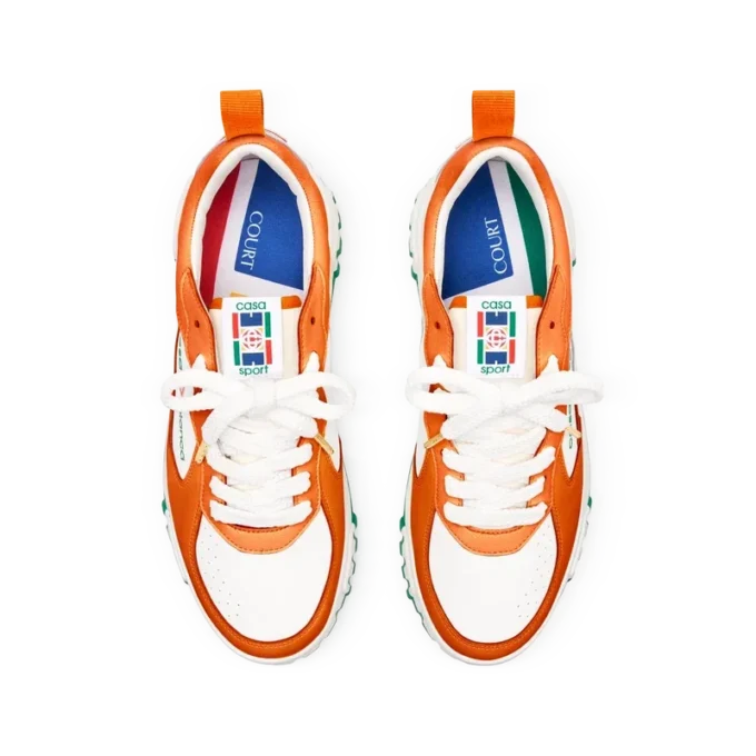 Mens Court Orange & White Sneaker Mens Court Orange & White Sneaker