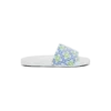 Womens White Monogram Pool Slides Womens White Monogram Pool Slides