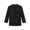 Wool Pinstripe Oversized Blazer