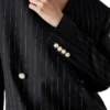 Wool Pinstripe Oversized Blazer