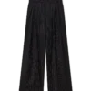 Wool Pinstripe Triple Pleat Tailored Trousers Wool Pinstripe Triple Pleat Tailored Trousers