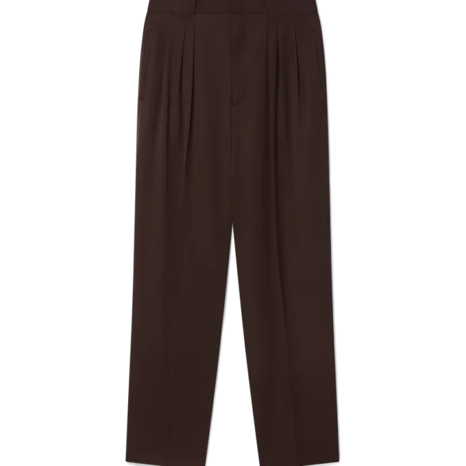 Wool Pleated Tailored Trousers