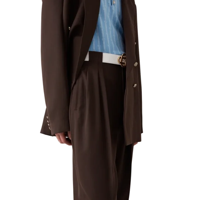 Wool Pleated Tailored Trousers