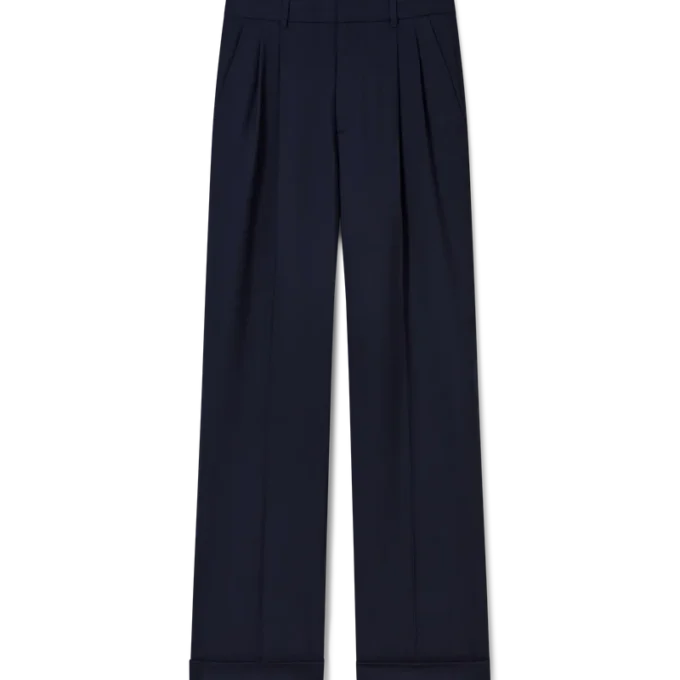 Wool Tailored Pleated Trousers