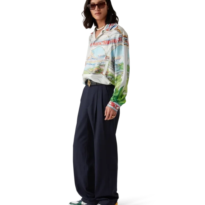 Wool Tailored Pleated Trousers