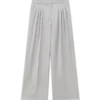 Wool Triple Pleat Tailored Trousers