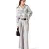 Wool Triple Pleat Tailored Trousers