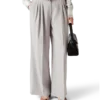 Wool Triple Pleat Tailored Trousers