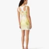 Yellow Foil Printed Mini Dress